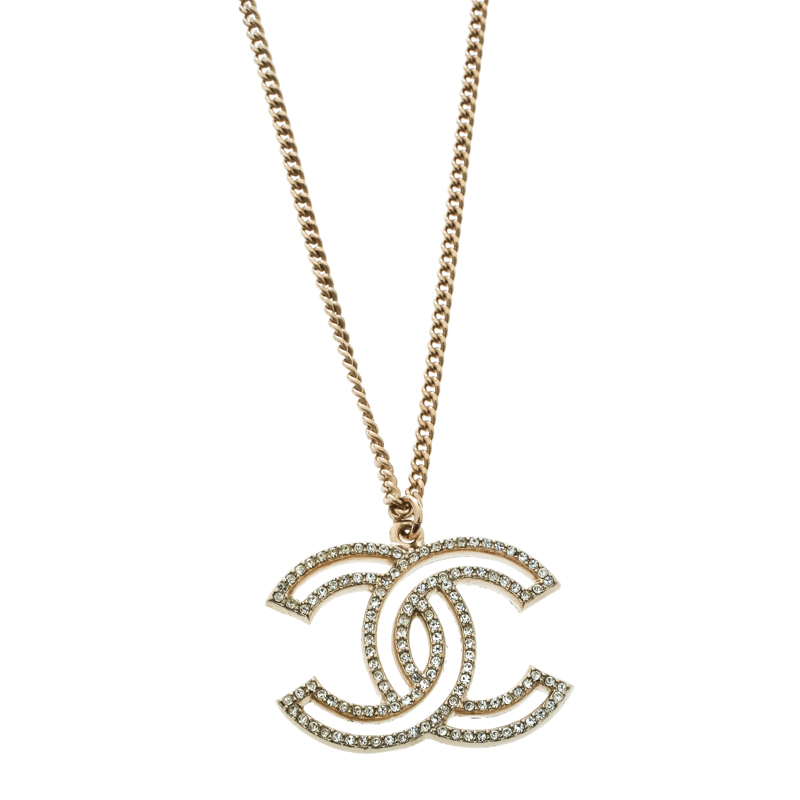 Chanel 100 Anniversary CC Faux Pearl Crystal Gold Tone Pendant Necklace  Chanel | The Luxury Closet