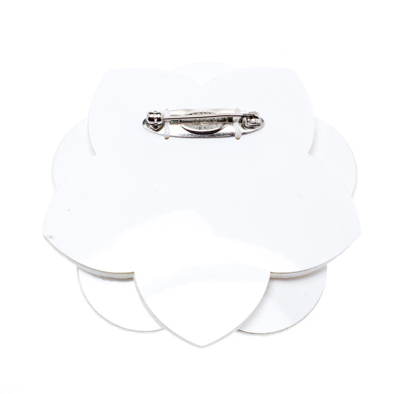 

Chanel Off White Embellished Camellia Brooch