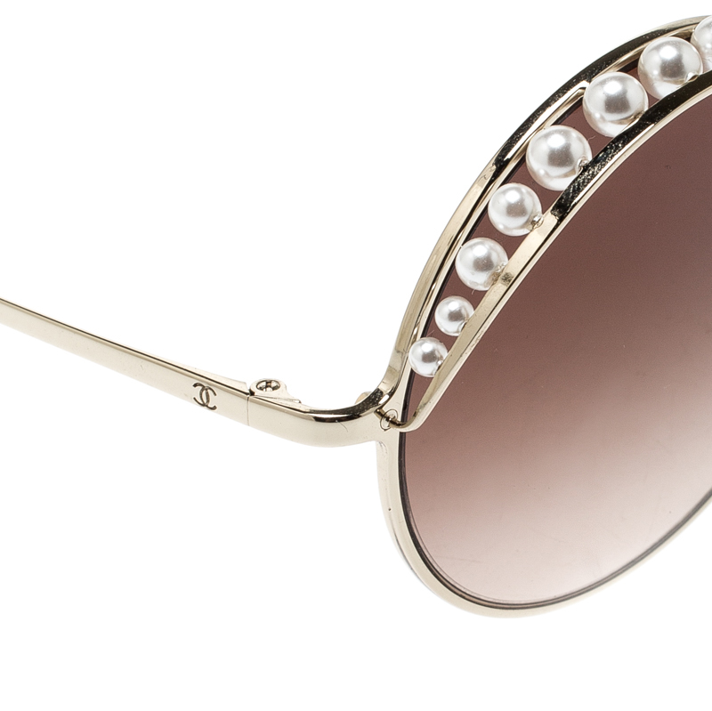 Chanel Goldtone Metal Pearl CC Heart Earrings - Yoogi's Closet
