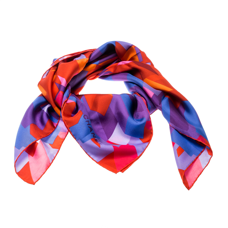 

Chanel Multicolor Data Center Printed Silk Square Scarf