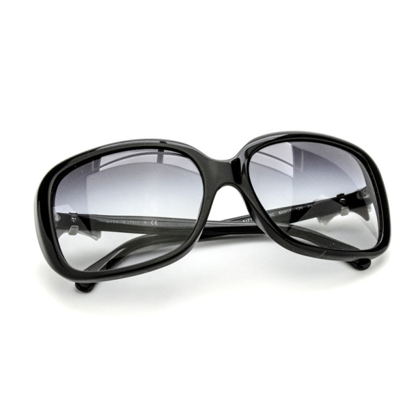 Chanel Black Plastic Frame Black Tint Bow Sunglasses-5171 - Yoogi's Closet