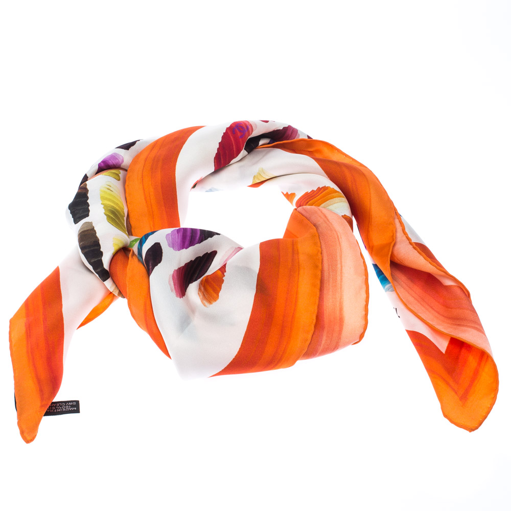 

Chanel Multicolor Colorama Silk Twill Scarf