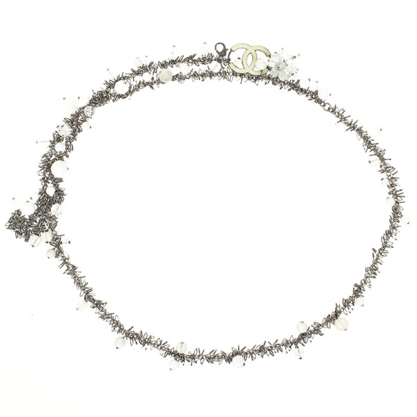 Chanel White Beaded Necklace / Belt 