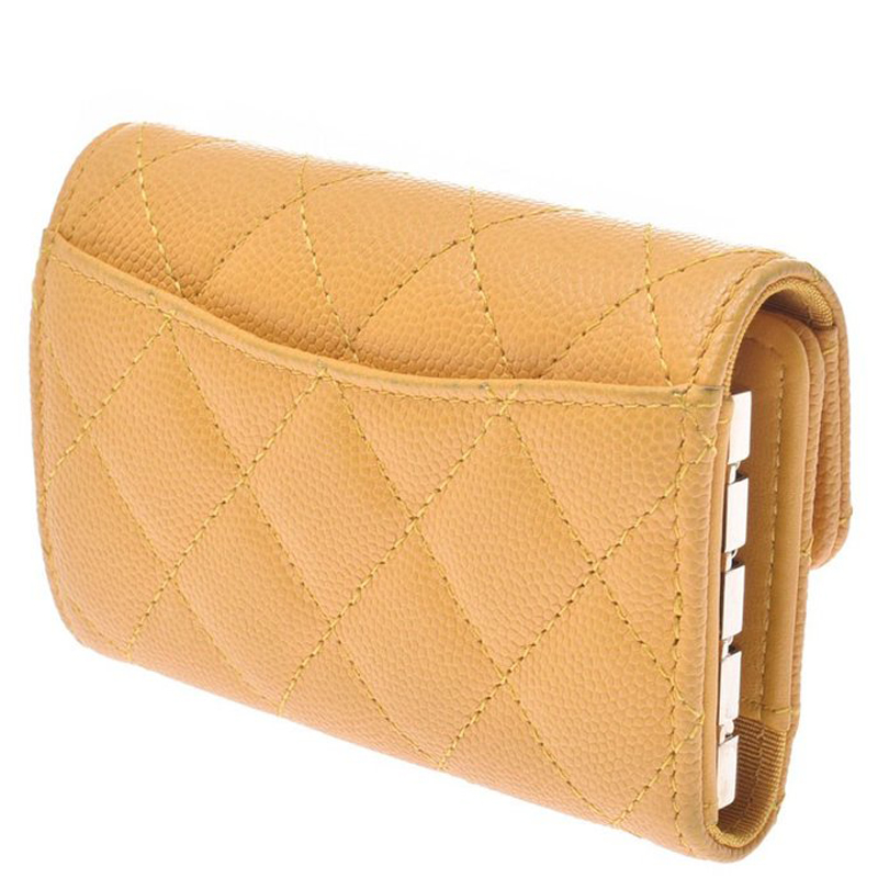 

Chanel Yellow Matrasse Leather 4 Key Case