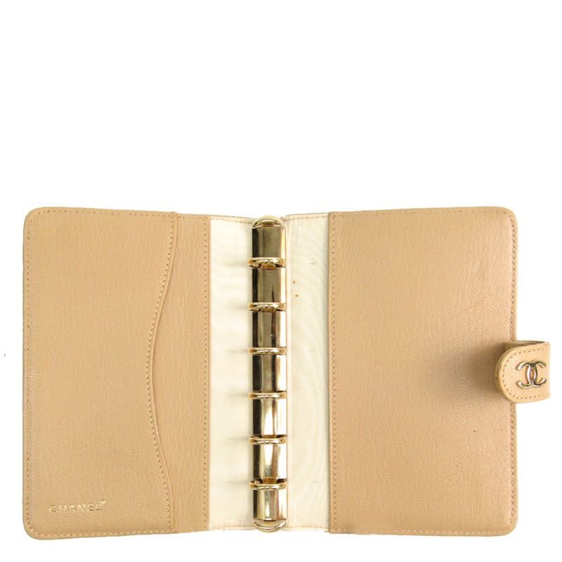 

Chanel Biege Leather Planner Cover, Beige