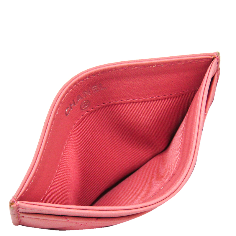 

Chanel Pink Matelasse Leather Card Case