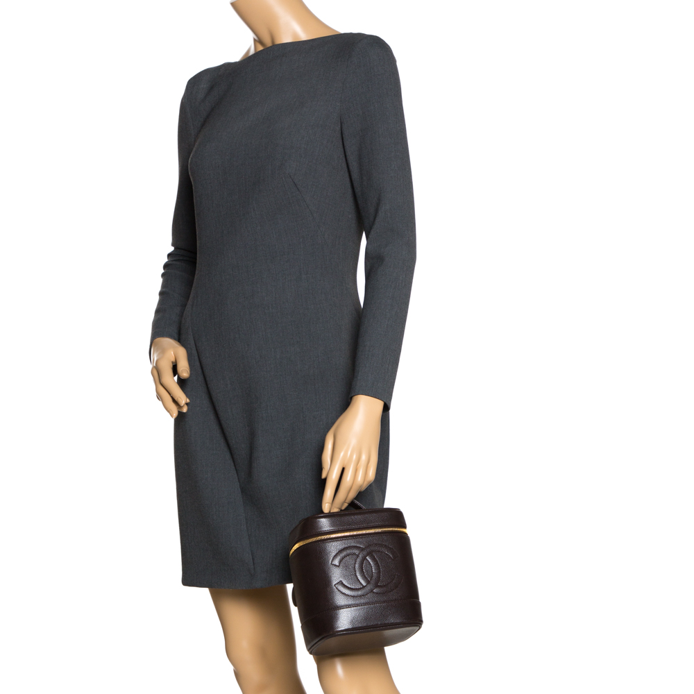 

Chanel Dark Brown Caviar Leather Vanity Case