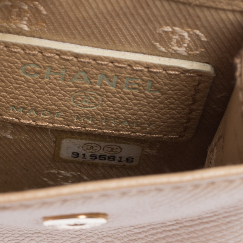 

Chanel Cream Leather Vintage CC Phone Holder