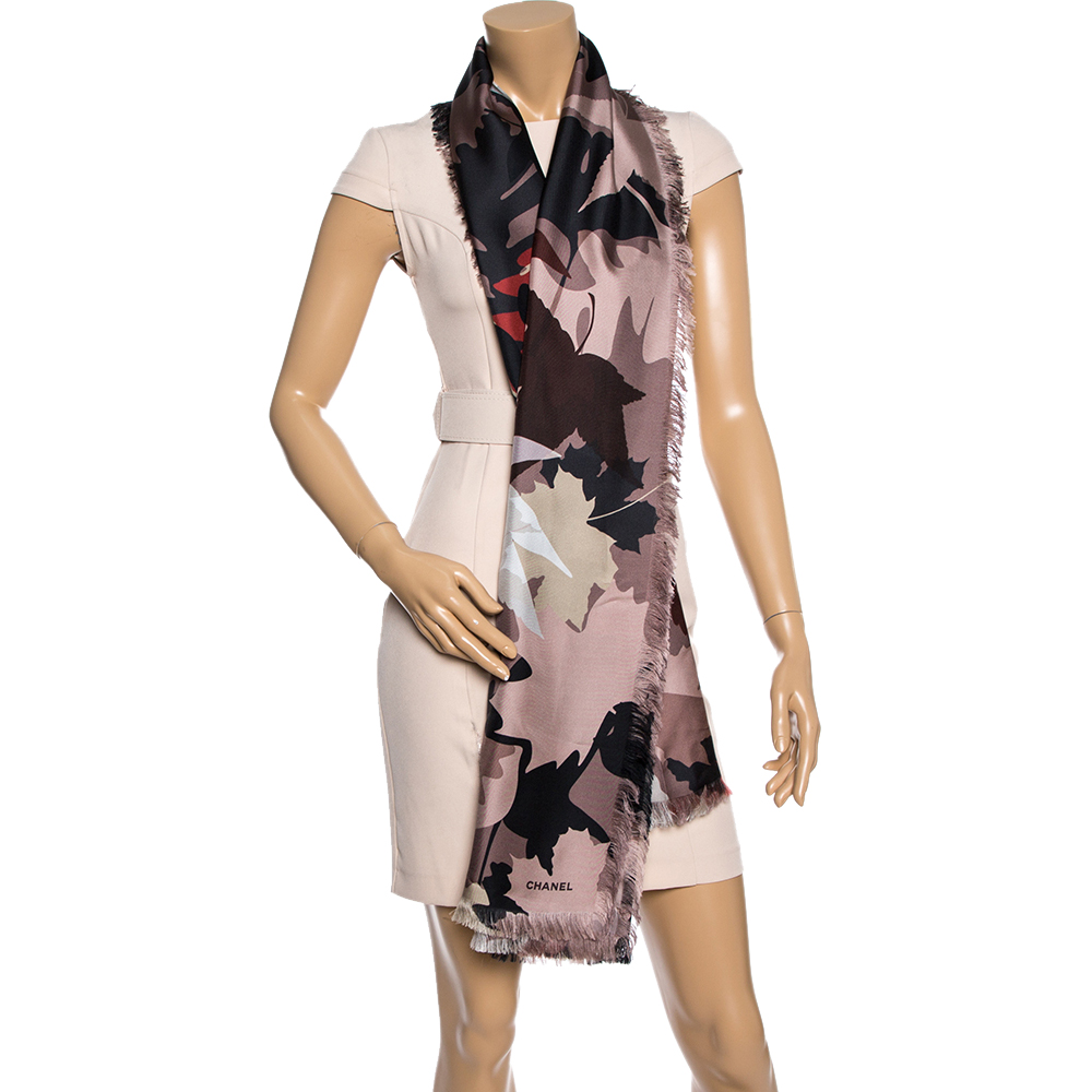 

Chanel Multicolor Abstract Print Silk Scarf