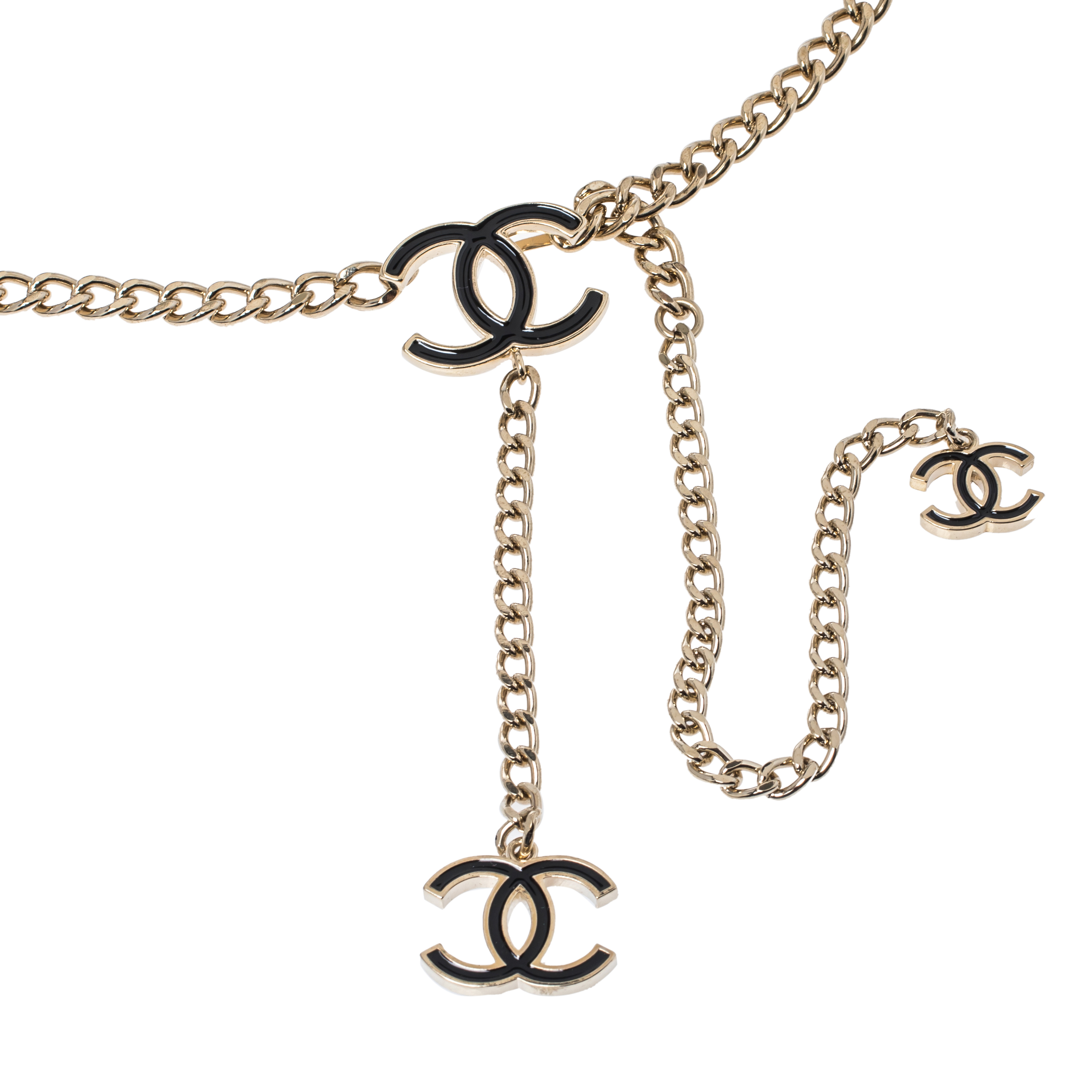 

Chanel Gold Tone Chain Link CC Charm Belt