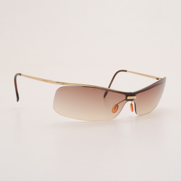 مملوكة مسبقًا Chanel Brown Rimless 4043 Sunglasses