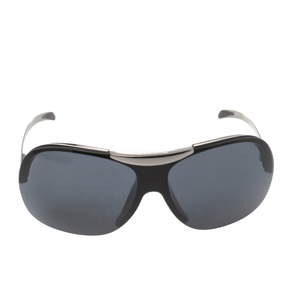 

Chanel Black /Petrol Blue 6007 Shield Sunglasses