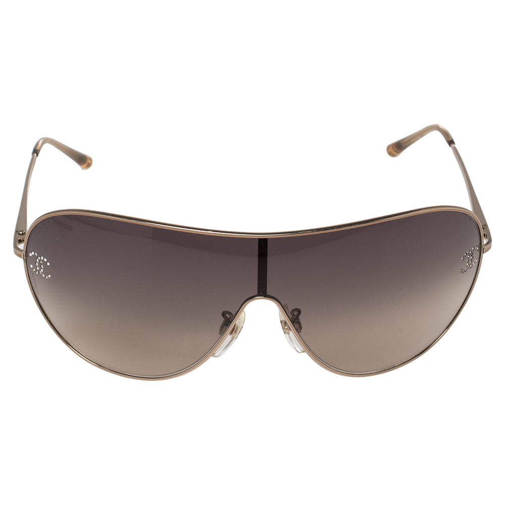 

Chanel Gold/Brown 4122B Shield Sunglasses