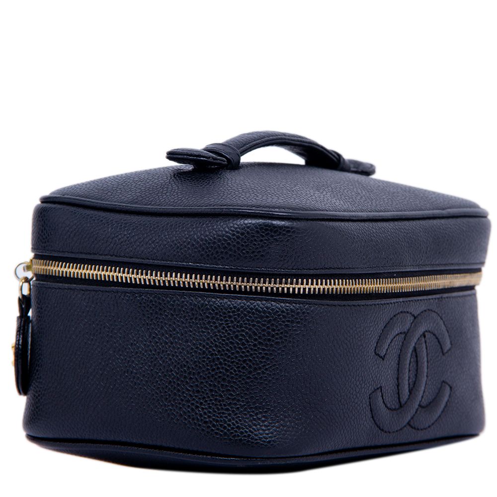 

Chanel Black Leather Vanity Case Bag