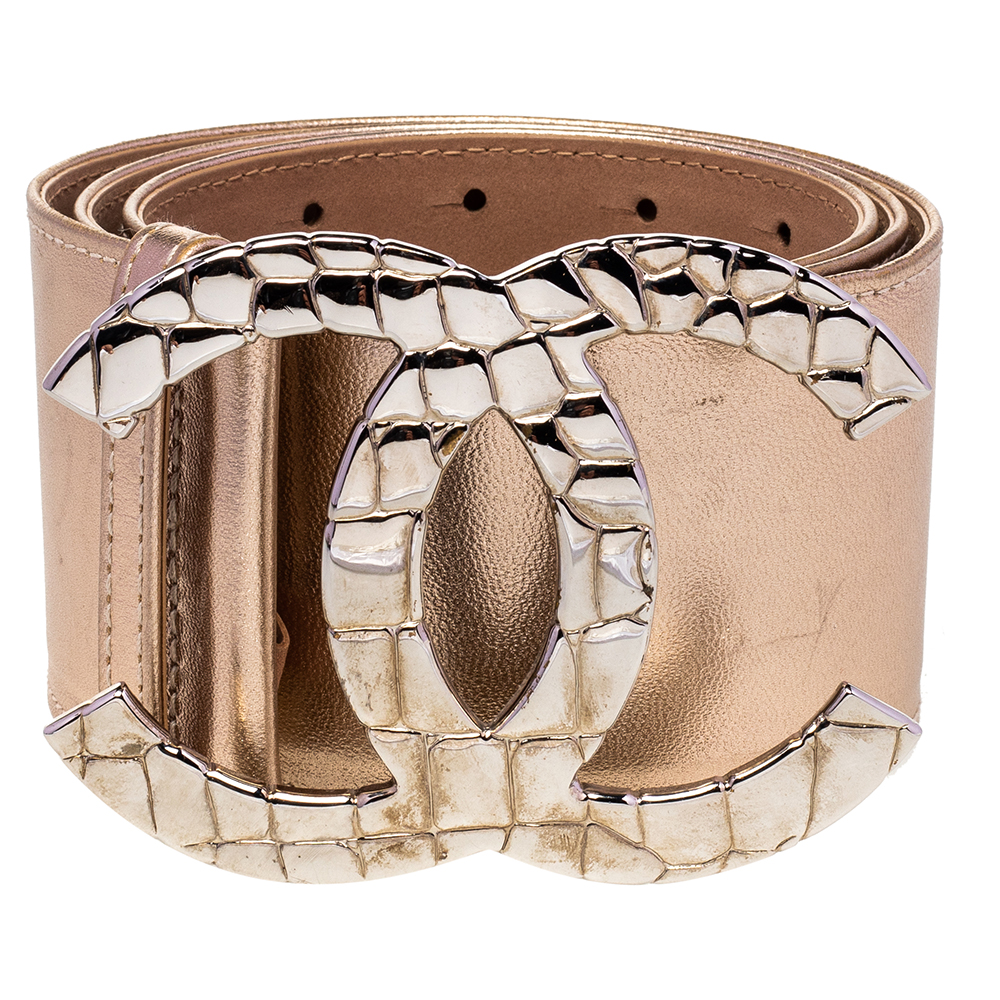 

Chanel Gold Leather CC Waist Belt