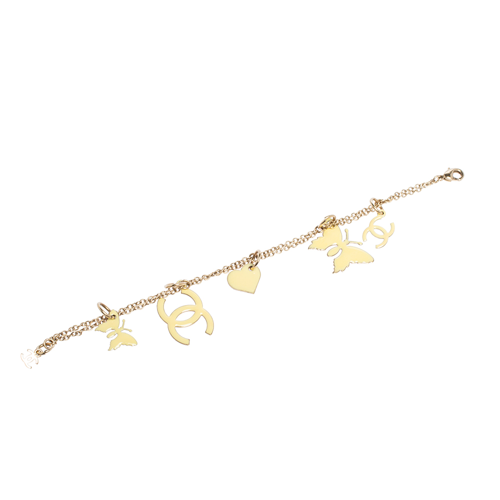 

Chanel Multicolor Enamel Charms Double Chain Bracelet