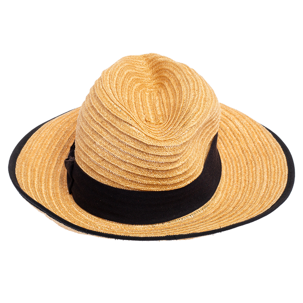 

Chanel Tan Straw CC Fedora Hat