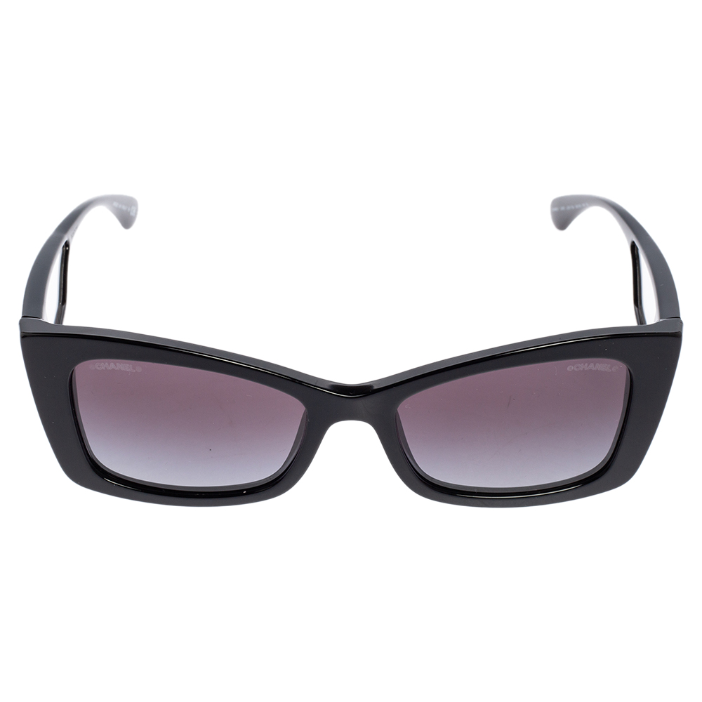 

Chanel Black Acetate 5430 Gradient Rectangular Sunglasses