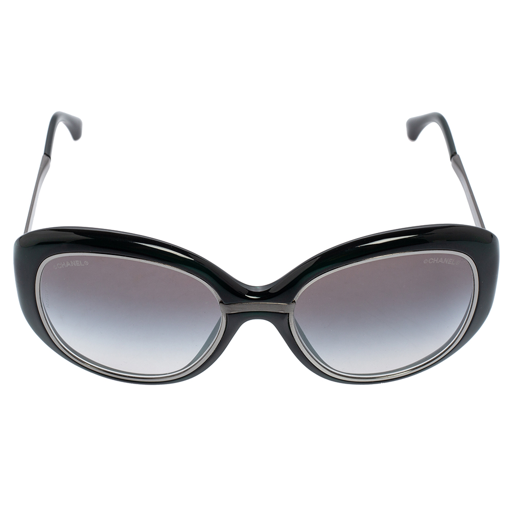 

Chanel Black/Green Acetate 6045-T Gradient Oversized Sunglasses