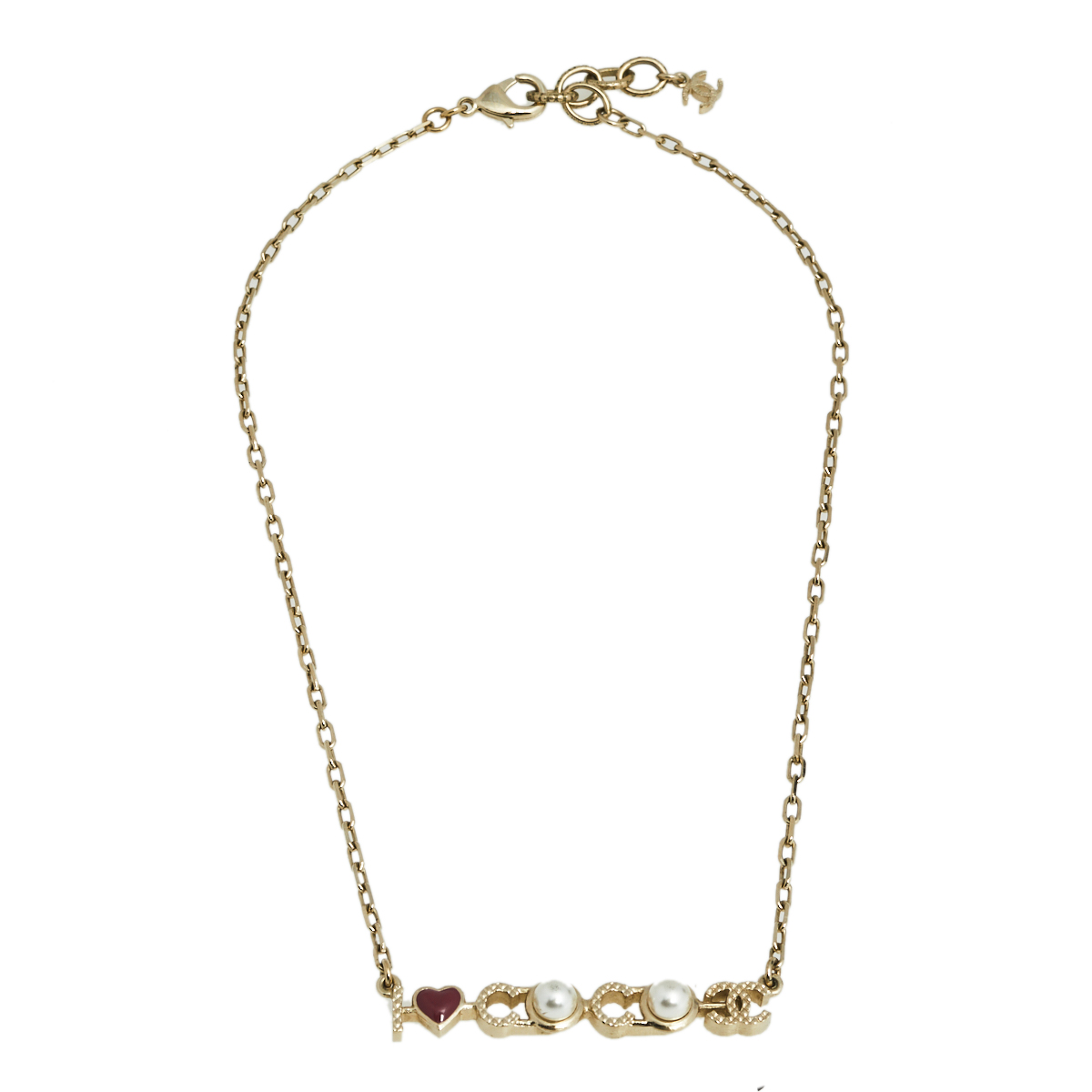 

Chanel Gold Tone 'I Love Coco' Pendant Necklace