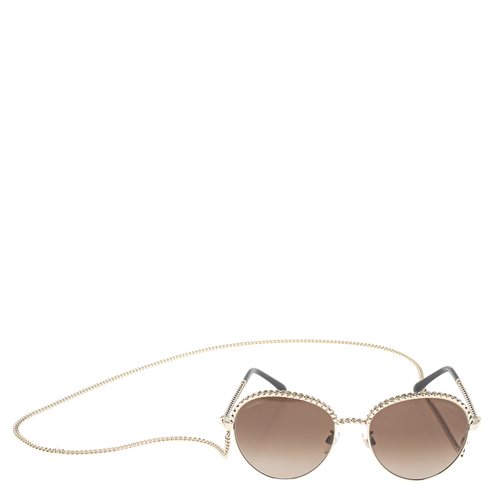 

Chanel Gold/Black 4242 Oval Sunglasses