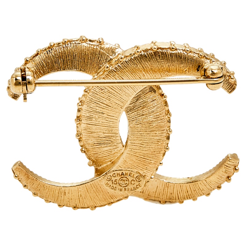 

Chanel Gold Tone Chain Link CC Pin Brooch