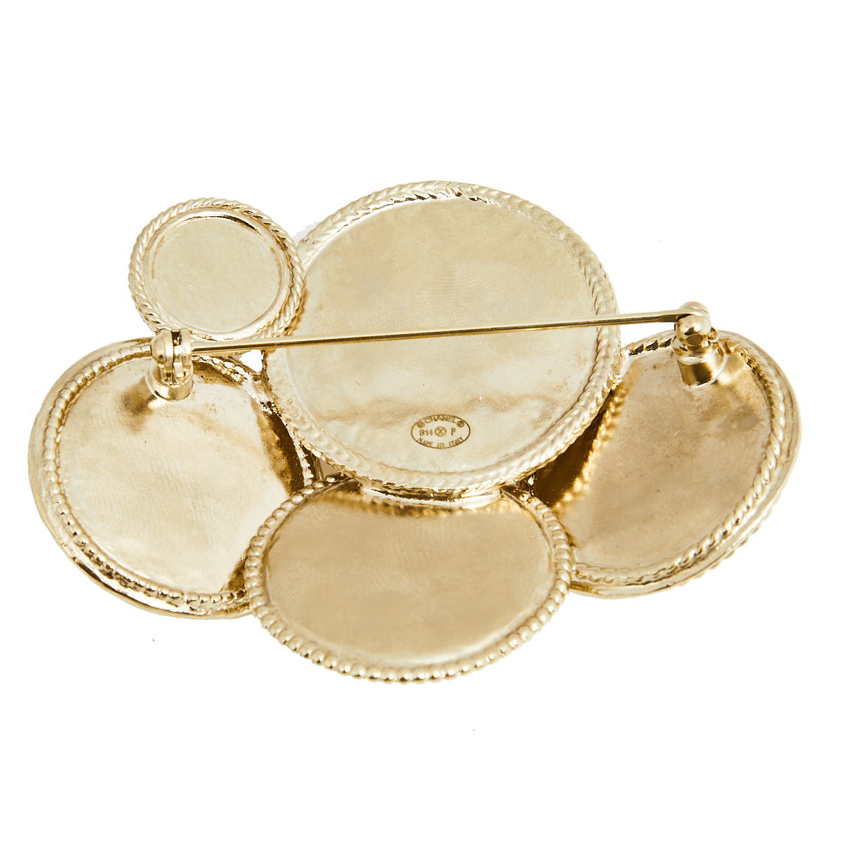 

Chanel CC Coin Gold Tone Metal Brooch