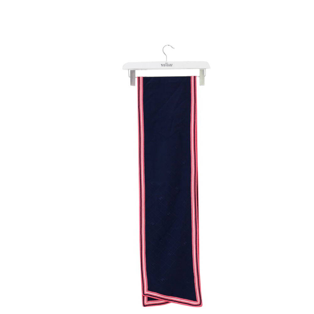 

Chanel Navy Blue/Red Silk And Wool Scarf