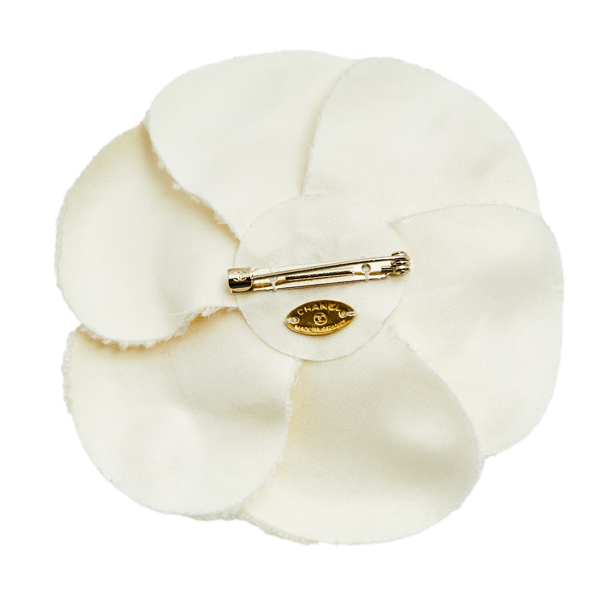 

Chanel Camellia Beige Fabric Brooch