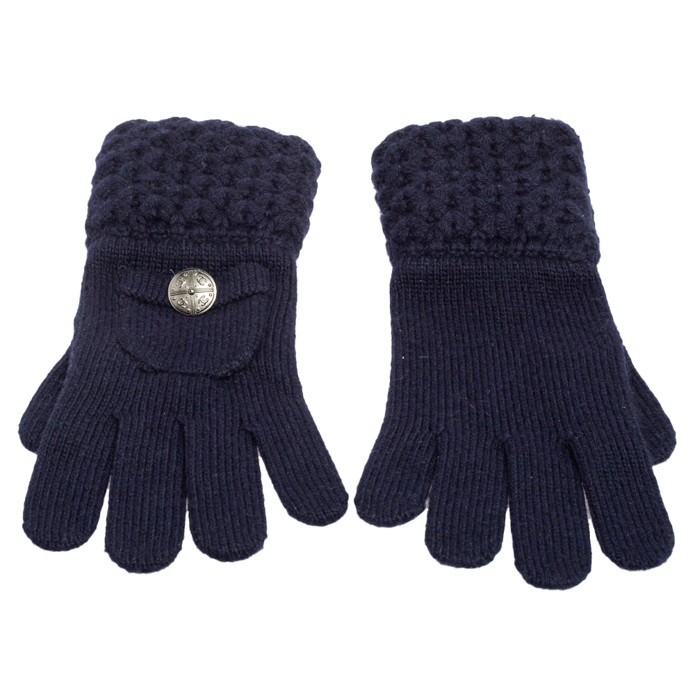 

Chanel Navy Blue Cashmere Knit Gloves