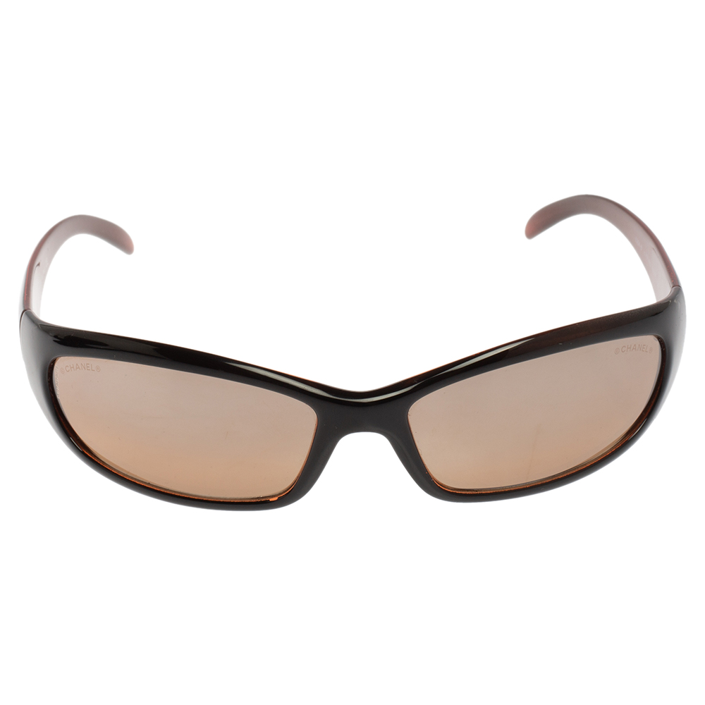 

Chanel Black/Brown 6004B Crystal Embellished CC Rectangle Sunglasses