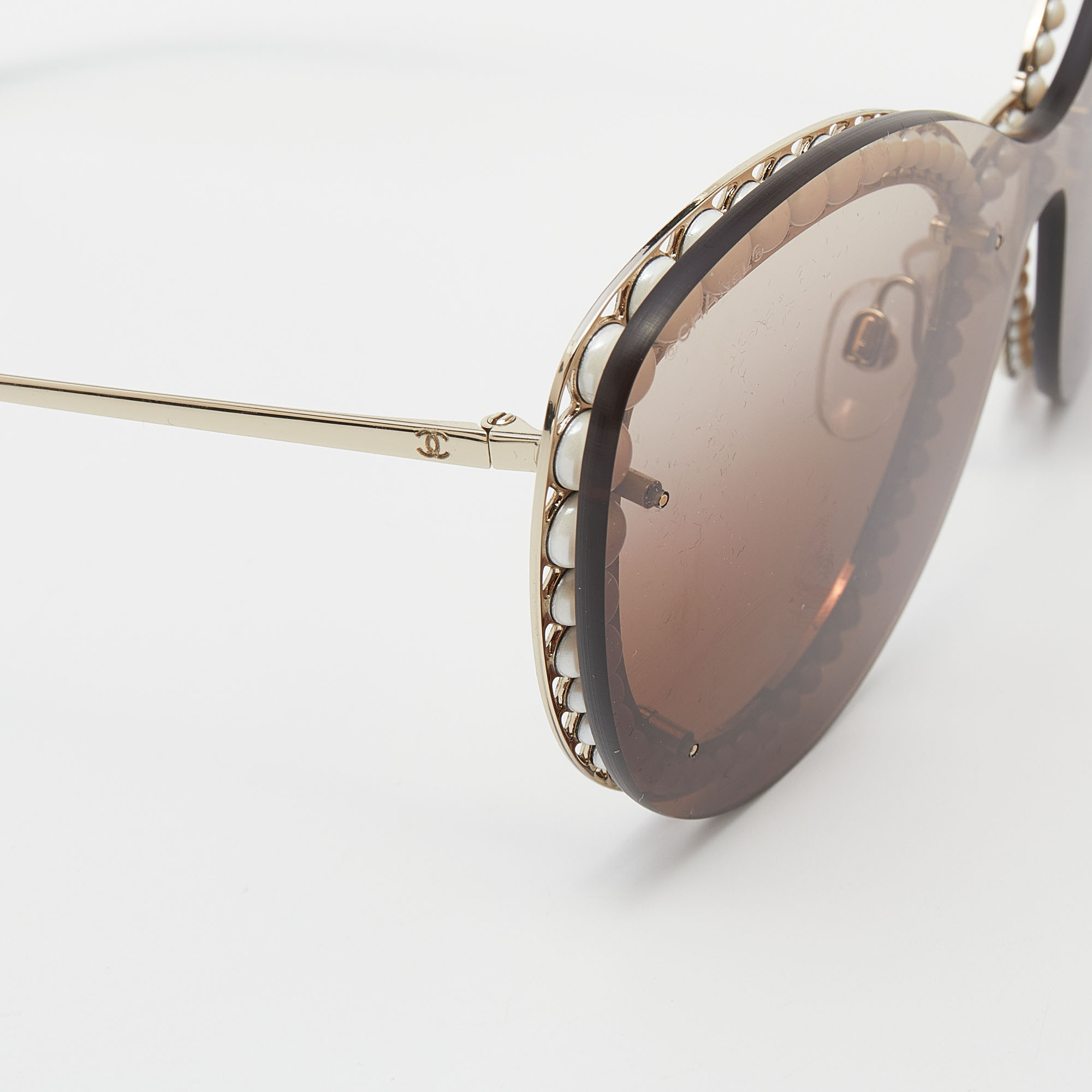 

Chanel Hanvan Brown/Gold/Black Gradient Brown 4236-H CC Cat-Eye Sunglasses