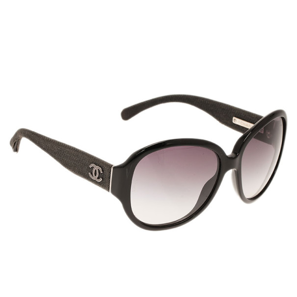 Chanel Black Denim CC Sunglasses
