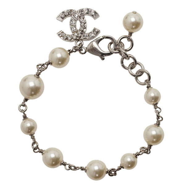 Chanel CC Crystal Pearl Bracelet