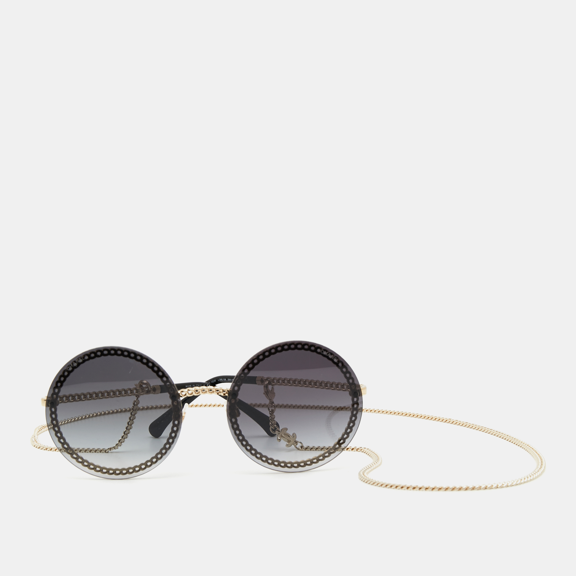 Chanel Black 4245 CC Metal Round Sunglasses