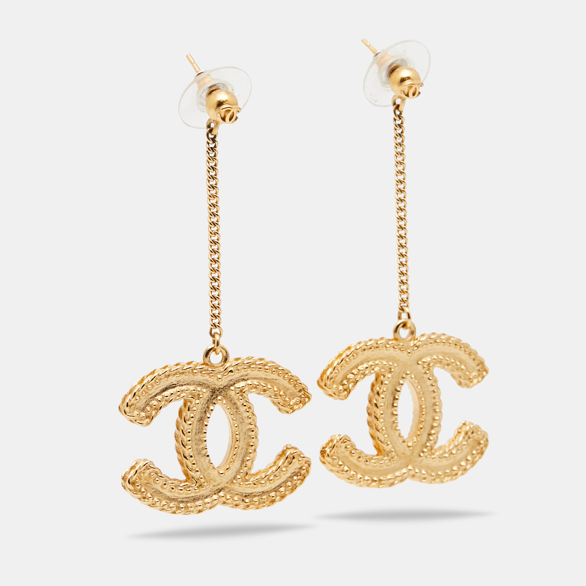 

Chanel CC Gold Tone Earrings