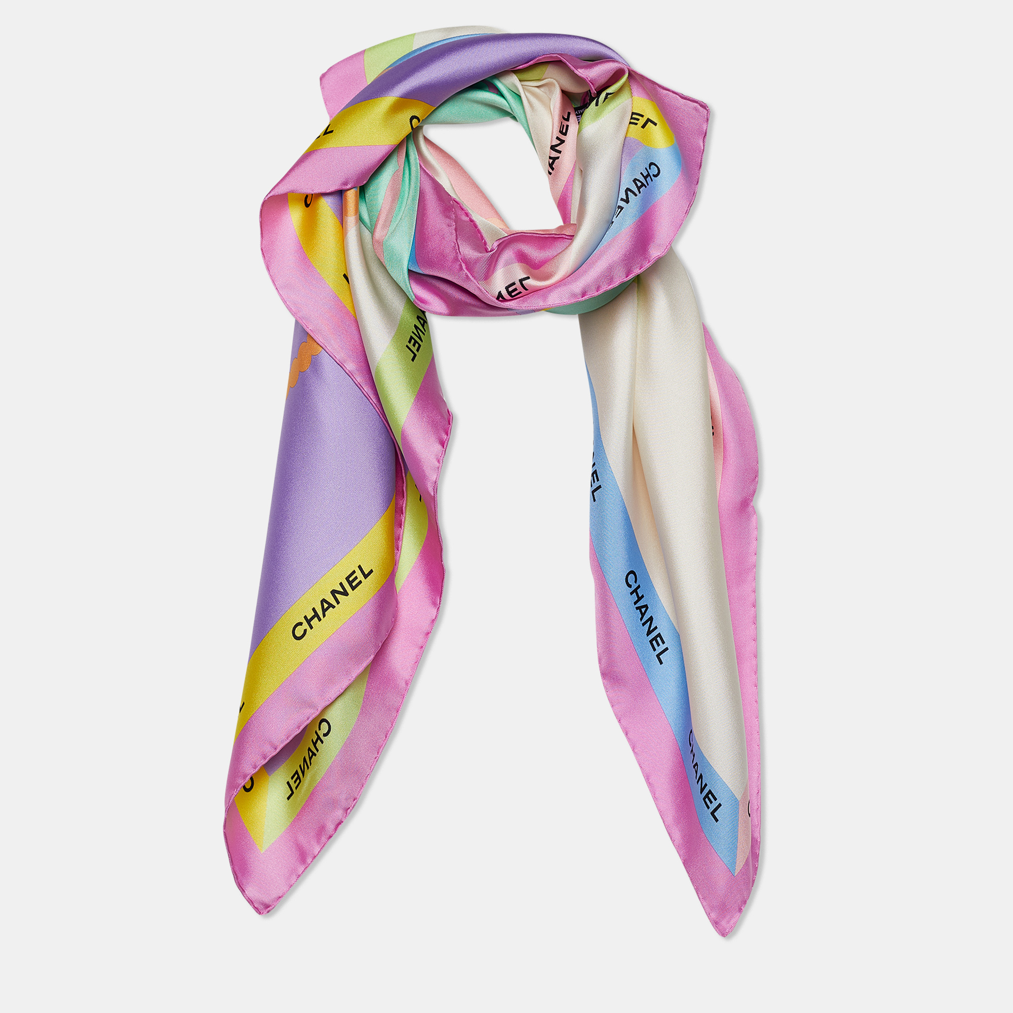 

Chanel Multicolor Bags Print Silk Scarf