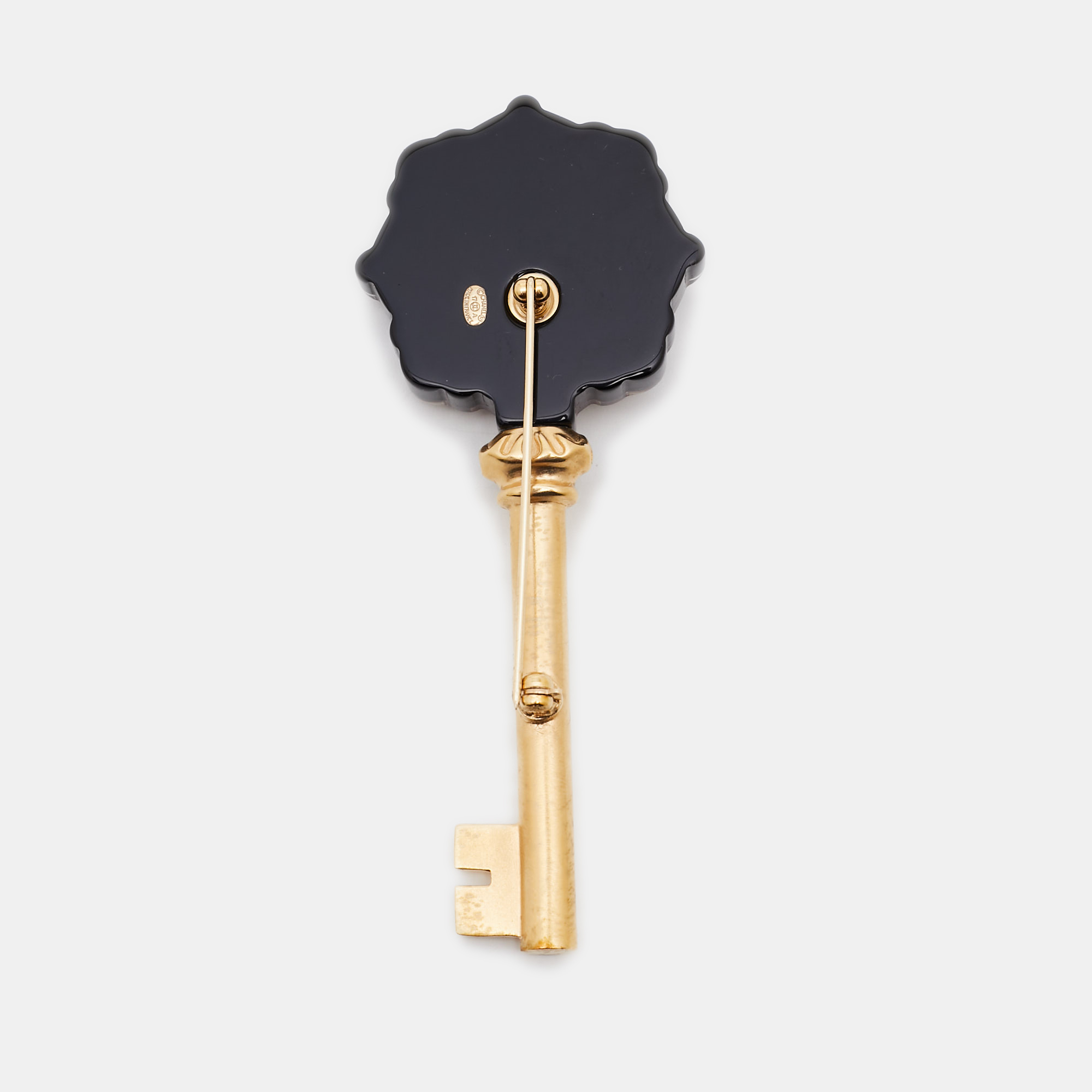 

Chanel Multicolor Gold Tone Enamel Key Brooch
