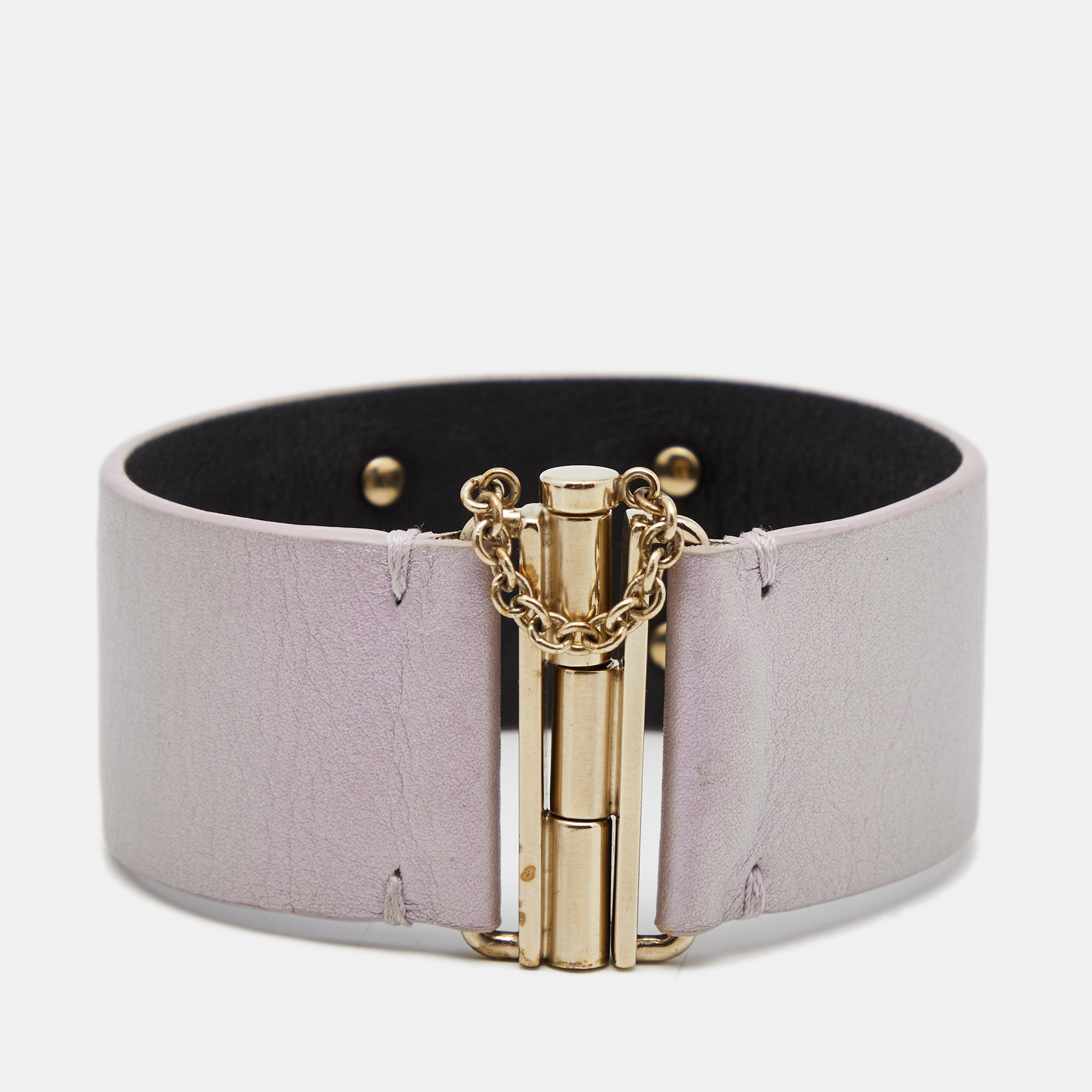 

Chanel Metallic Lavender Gold Tone Wrap Cuff Bracelet, Purple