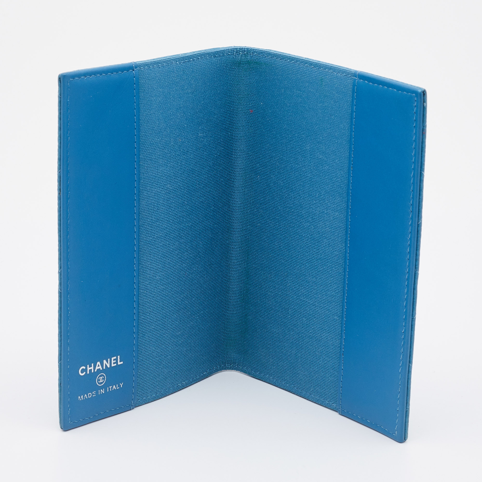 

Chanel Blue Quilted Caviar Leather CC Passport Holder