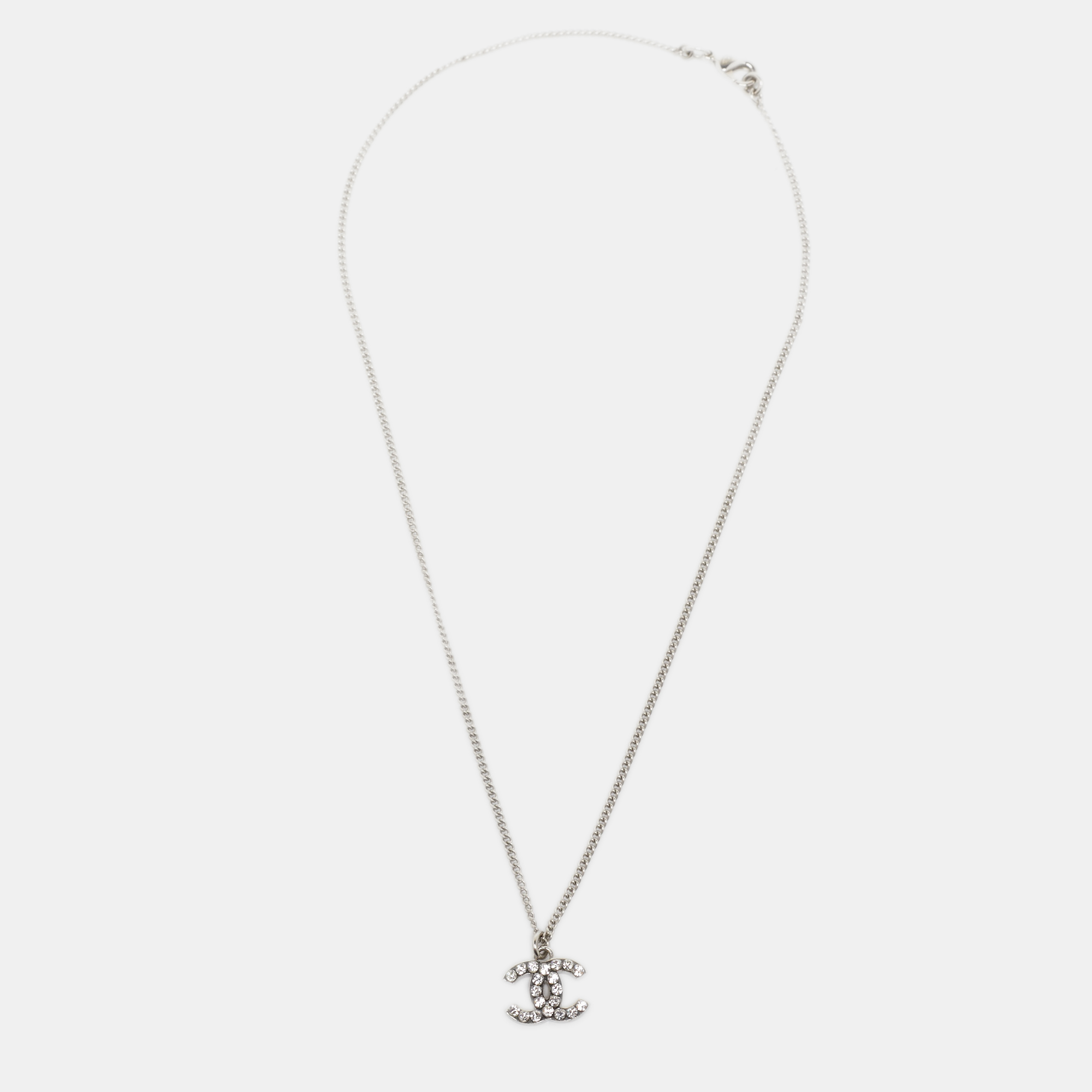 

Chanel CC Crystals Silver Tone Necklace