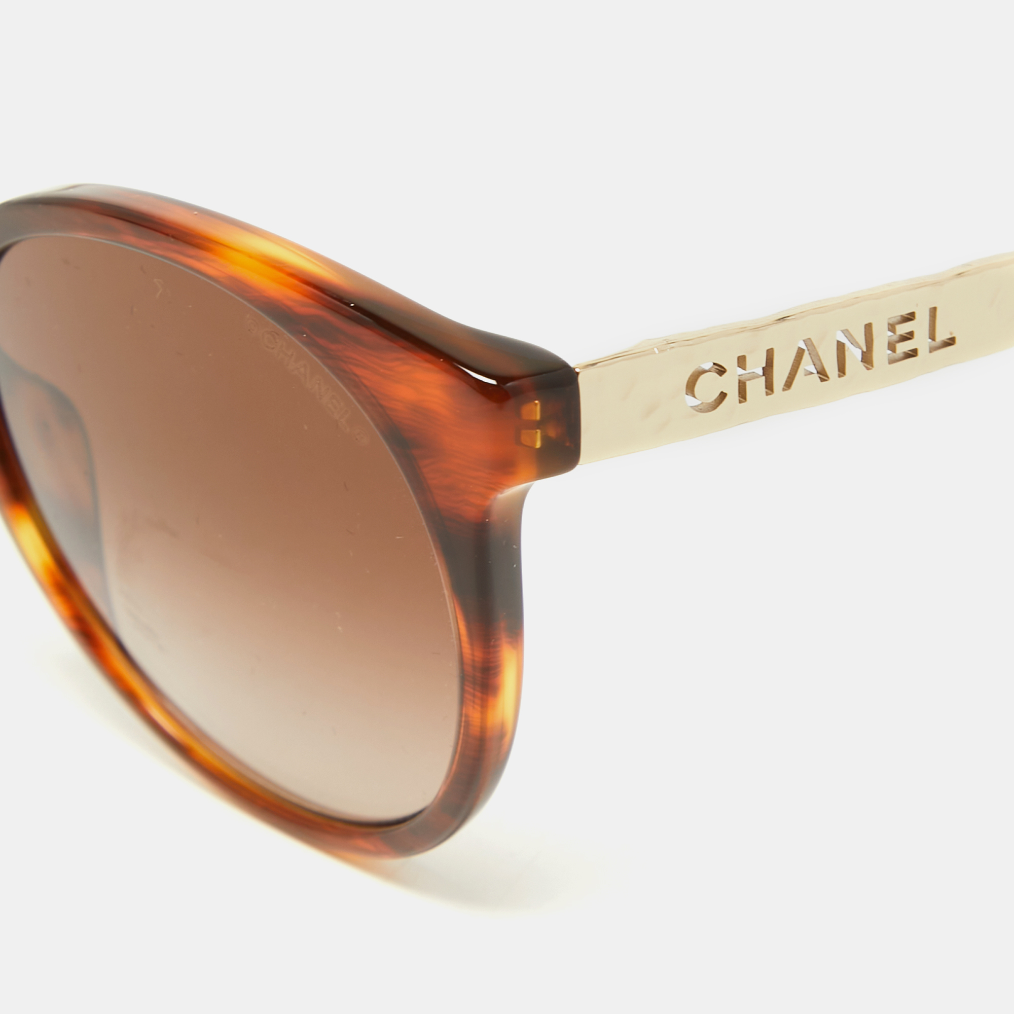 

Chanel Brown 5440 Logo Metal Round Sunglasses