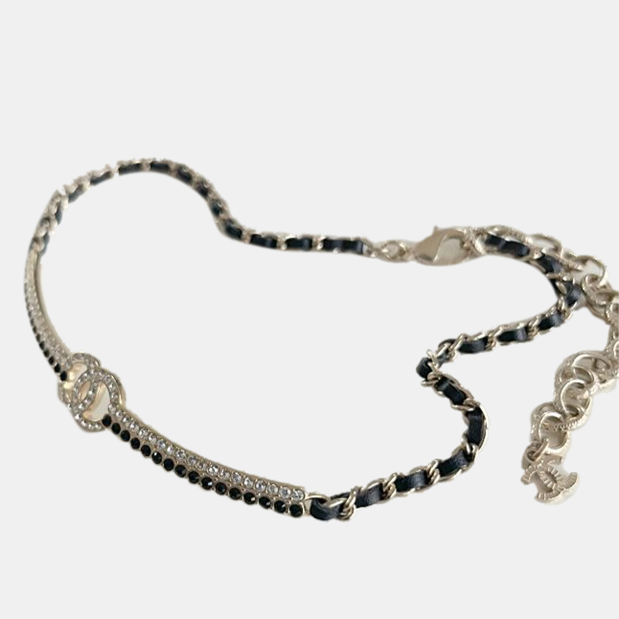 

Chanel choker necklace with white and black crystals