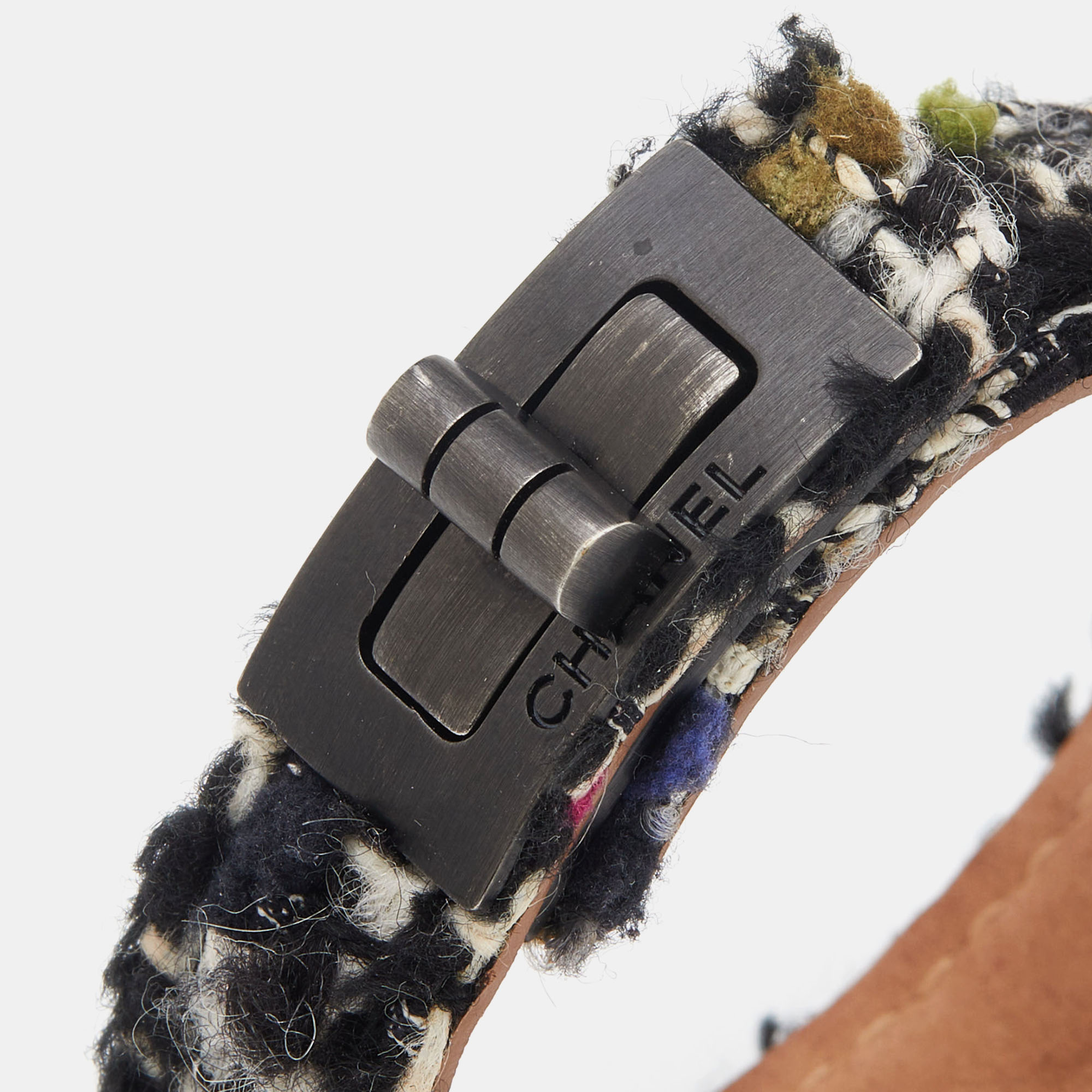 

Chanel Black Tweed TurnLock Wrap Bracelet