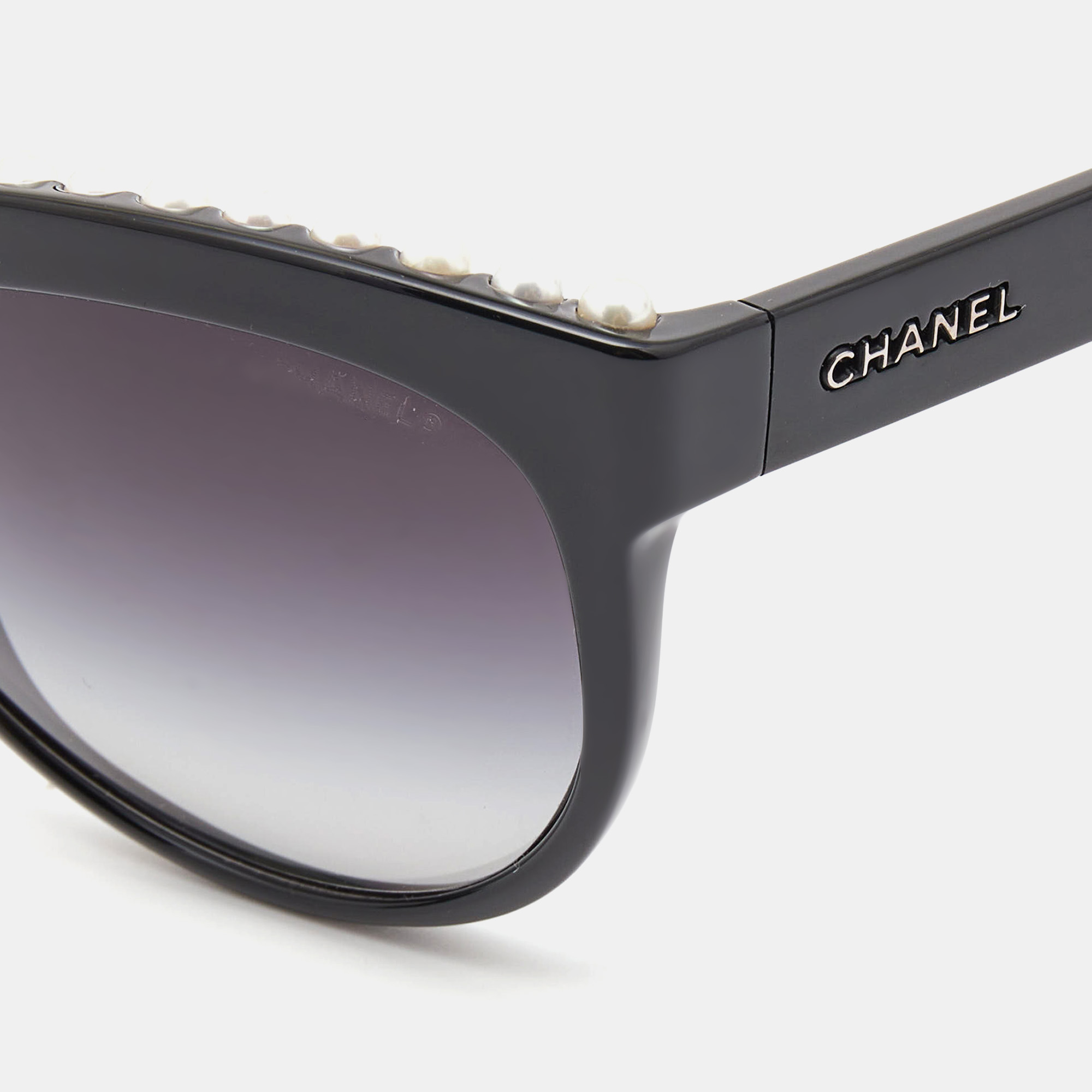 

Chanel Black Pearl Embellished Gradient Butterfly Sunglasses