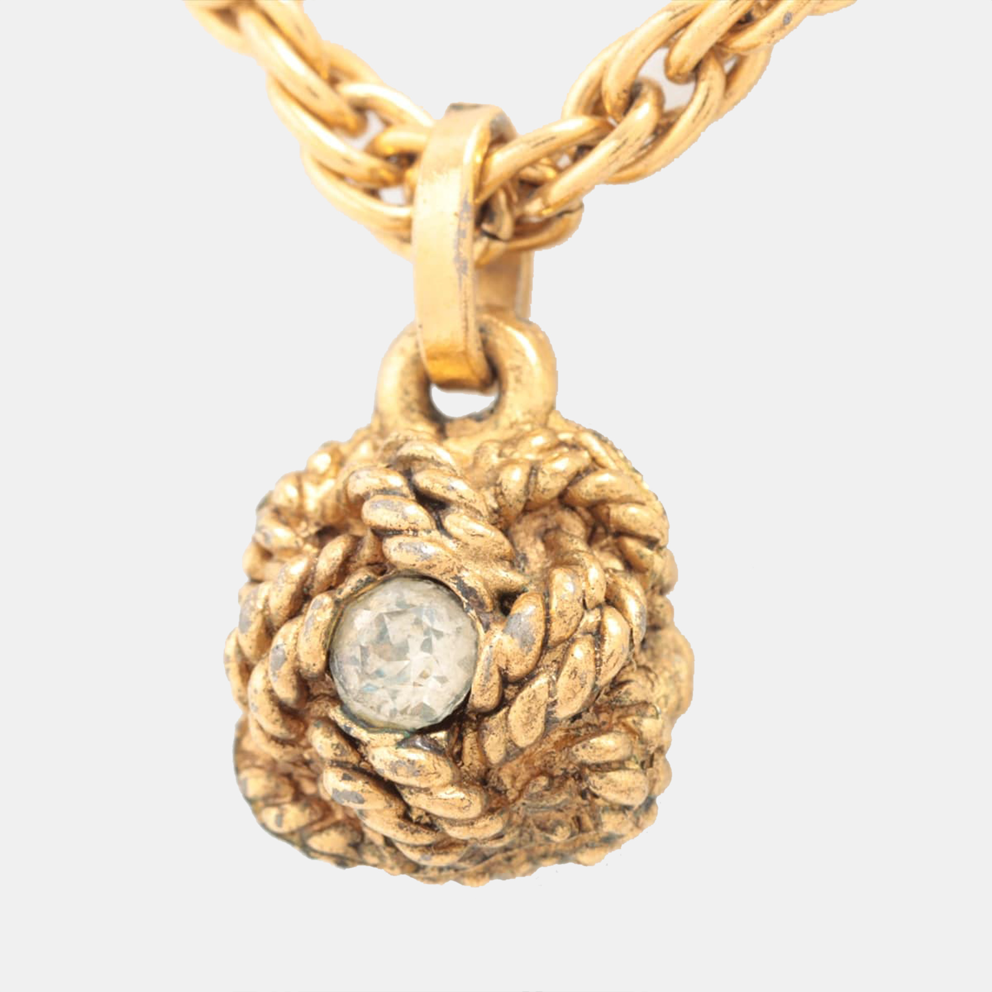 

Chanel Twist Necklace GP×inestone gold