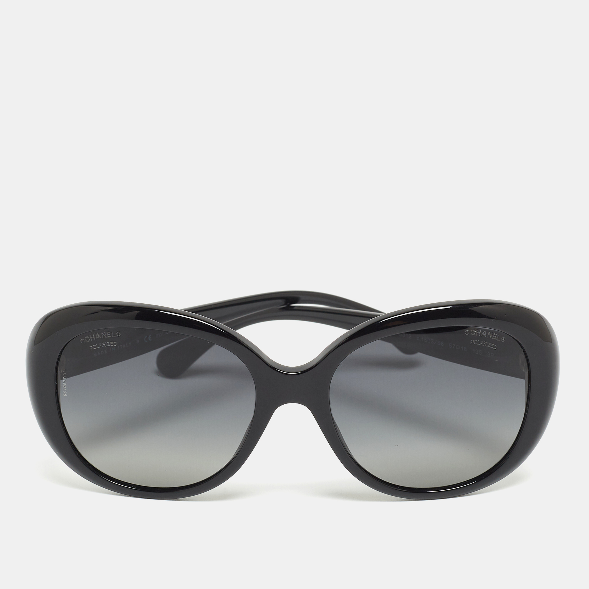 Pre-owned Chanel Black Gradient 5312 Oval Sunglasses