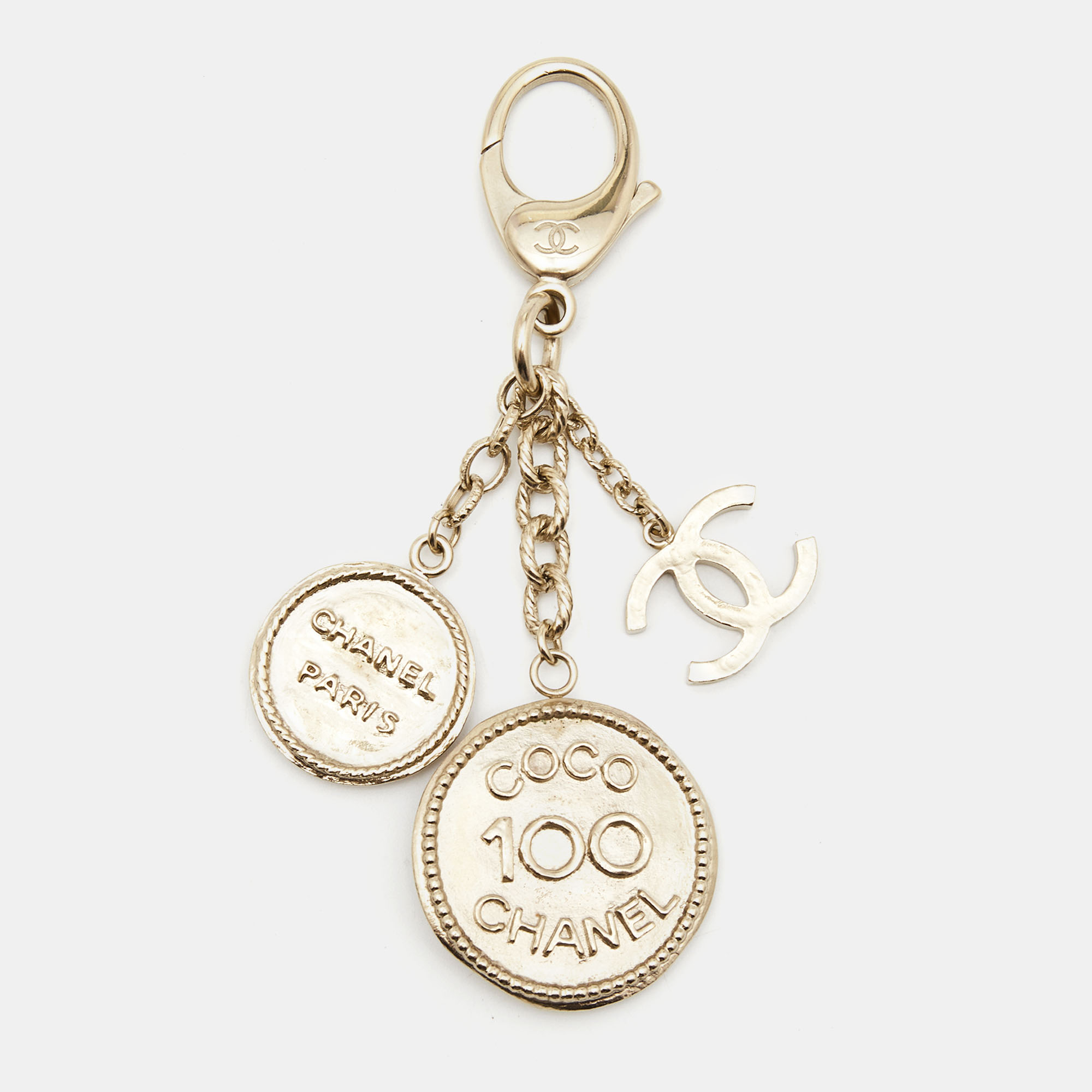

Chanel CC Coco Gold Tone Key Chain