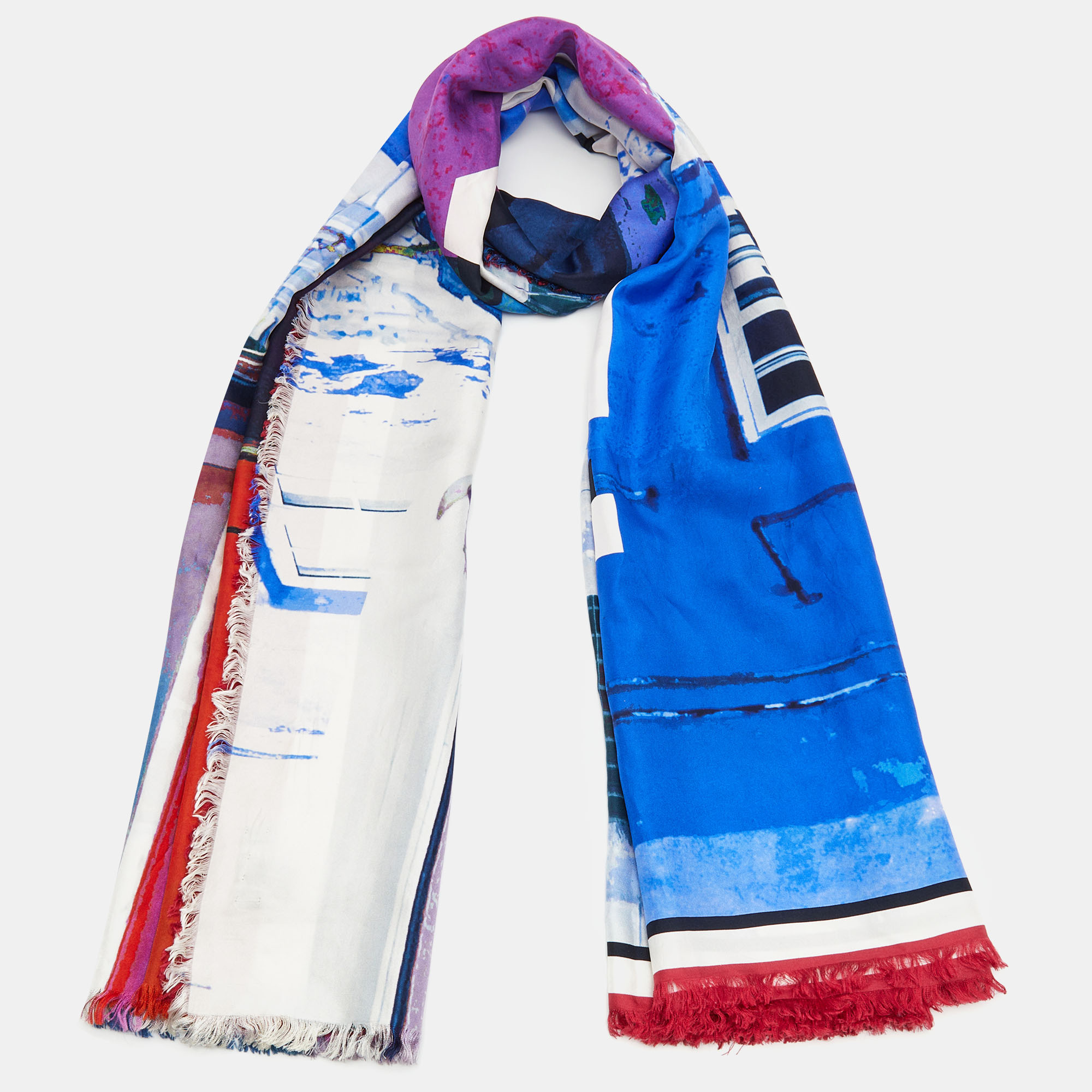 

Chanel Multicolor Car Printed Silk Scarf