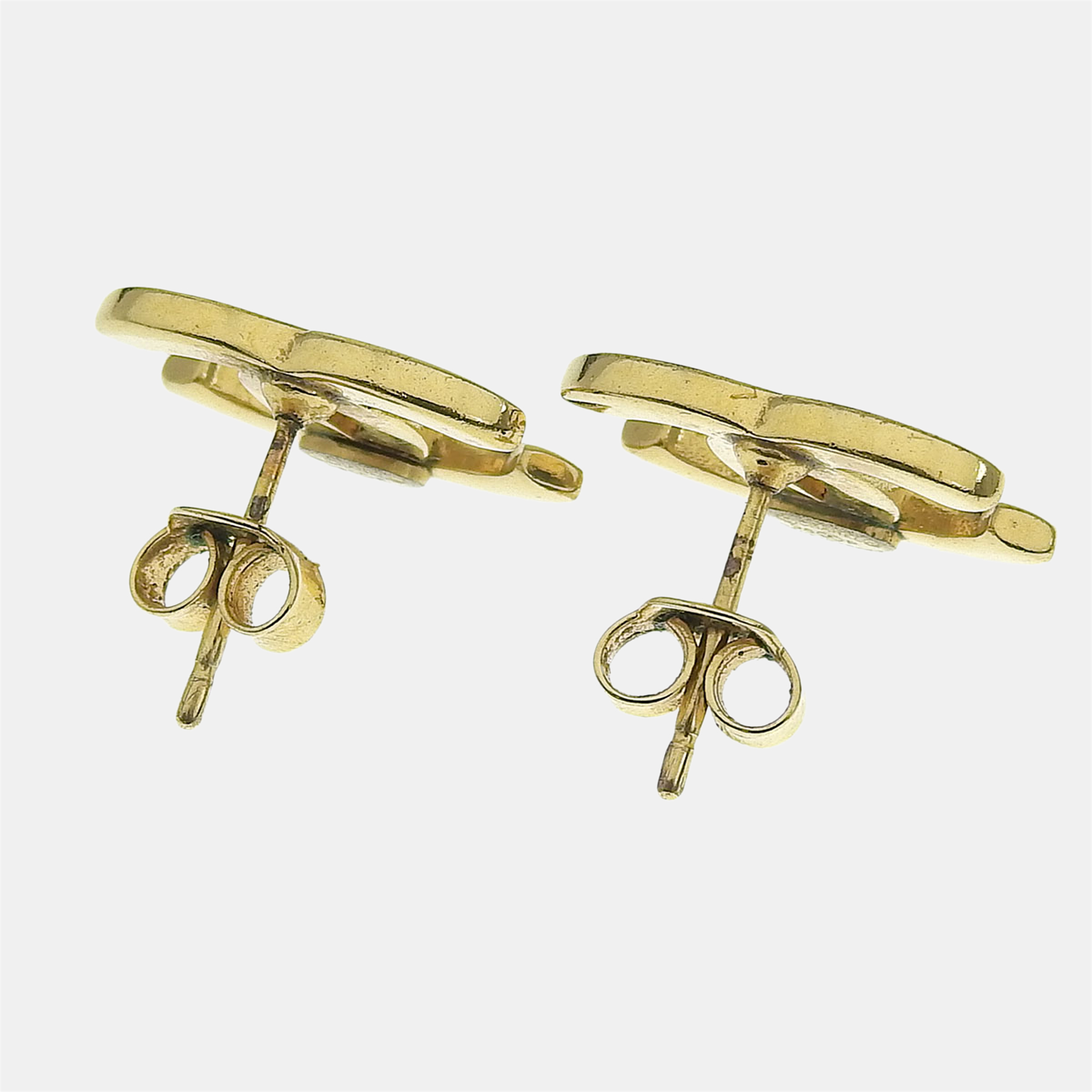 

Chanel Gold Metal CC Logo Earrings